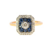 18ct Yellow Gold Sapphire & Diamond Ring