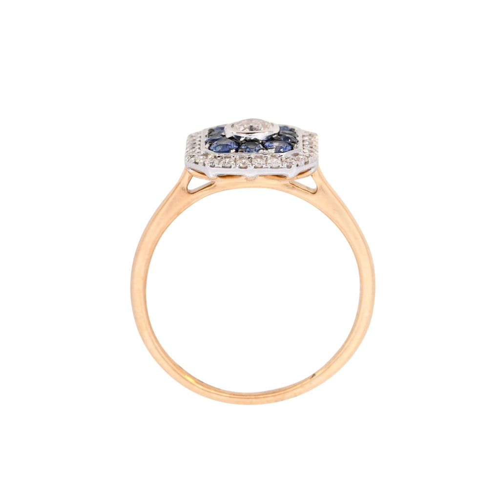 18ct Yellow Gold Sapphire & Diamond Ring (BA24-038)