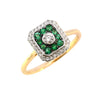 18ct Yellow Gold Emerald & Diamond Ring