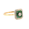 18ct Yellow Gold Emerald & Diamond Ring