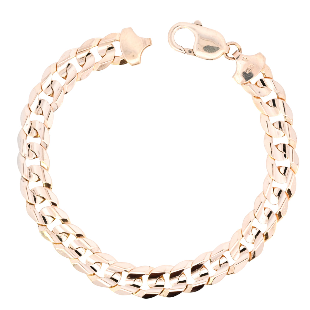9ct Yellow Gold Flat Bevelled Curb Bracelet (SH24-774)