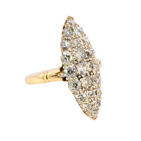 Antique 18ct Gold 2.80ct Diamond Cluster Ring