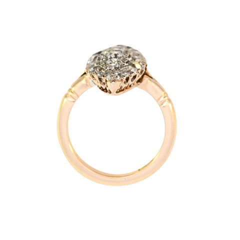 Antique 18ct Gold 2.80ct Diamond Cluster Ring