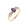 9ct Yellow Gold Amethyst & Cubic Zirconia Ring