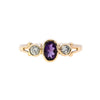 9ct Yellow Gold Amethyst & Cubic Zirconia Ring (SH24-811)