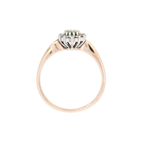 9ct Yellow Gold Emerald & Diamond Ring (SH24-812)