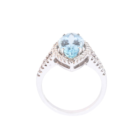 18ct White Gold 3.42ct Aquamarine & Diamond Ring (SSJ16-045)