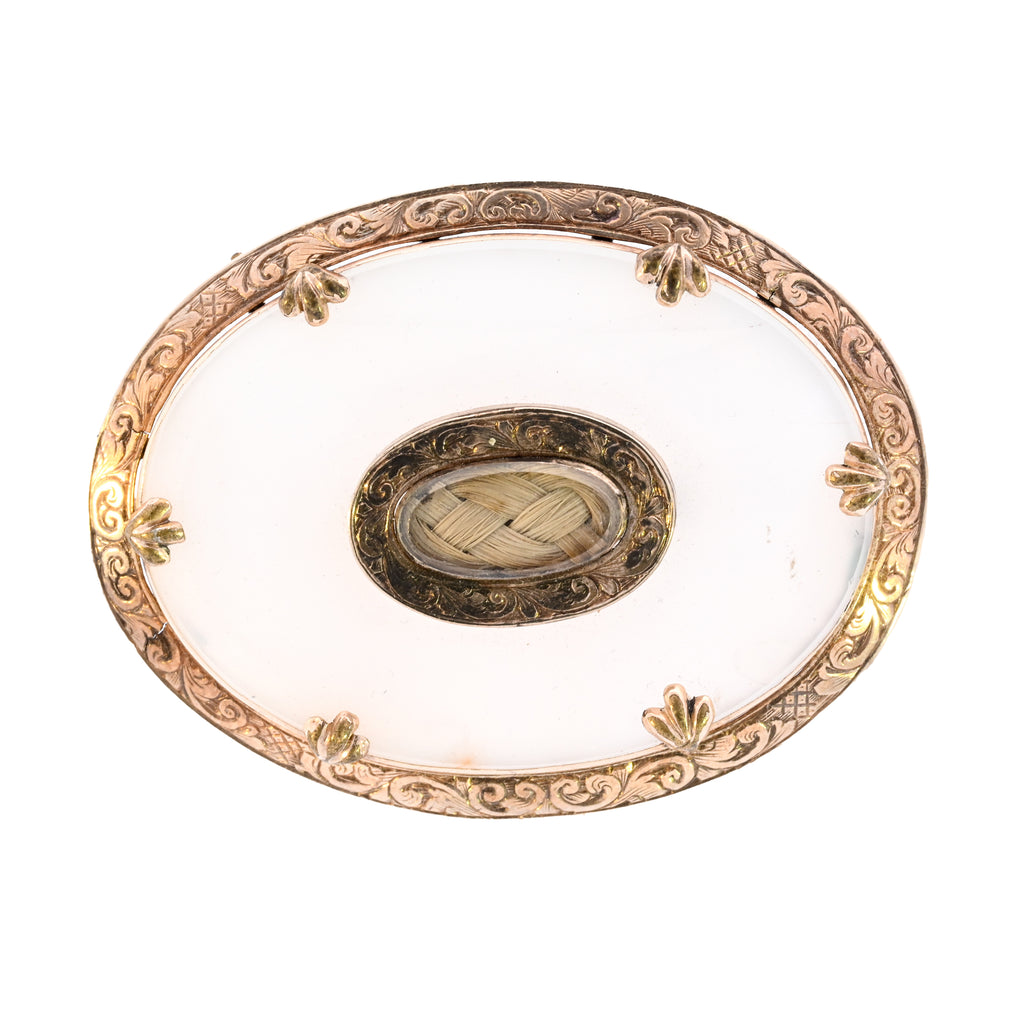Antique Gold Agate Memorial Brooch (SHP6657/1)