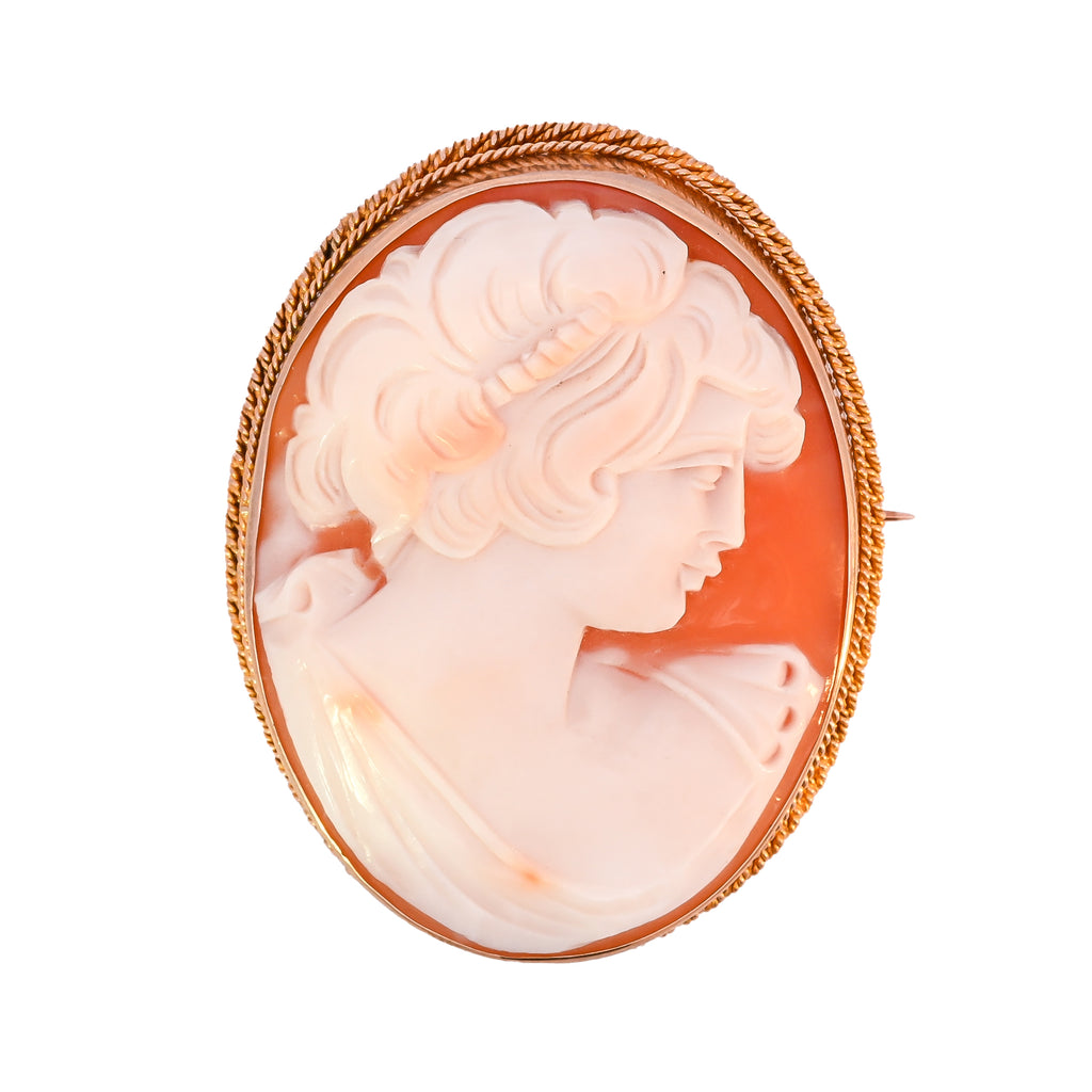 9ct Yellow Gold 3 Graces Cameo Brooch
