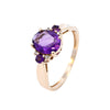 9ct Yellow Gold Amethyst & Diamond 7 Stone Ring (SH24-005)