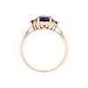 9ct Yellow Gold Amethyst & Diamond 7 Stone Ring (SH24-005)