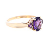 9ct Yellow Gold Amethyst & Diamond 7 Stone Ring (SH24-005)