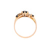 Antique Gold Sapphire & Diamond Crossover Ring (SH24-008)