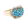 9ct Yellow Gold Blue Topaz & Diamond Ring (SH24-009)