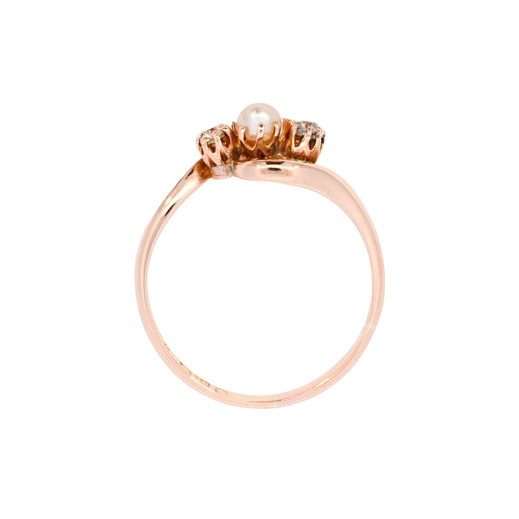 Antique 18ct Gold Pearl & Diamond Ring (SH24-029)