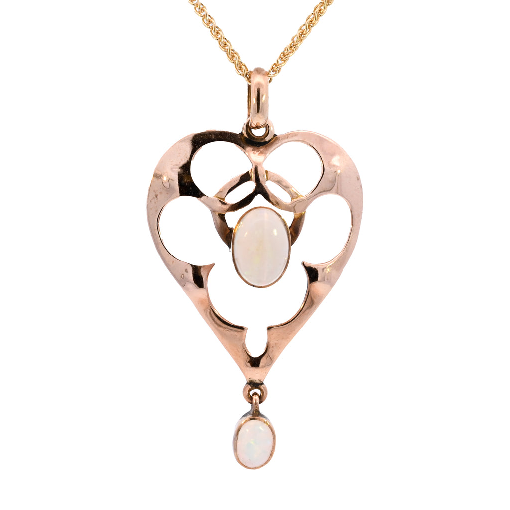 9ct Yellow Gold Opal Pierced Cut Pendant (SH22-305)