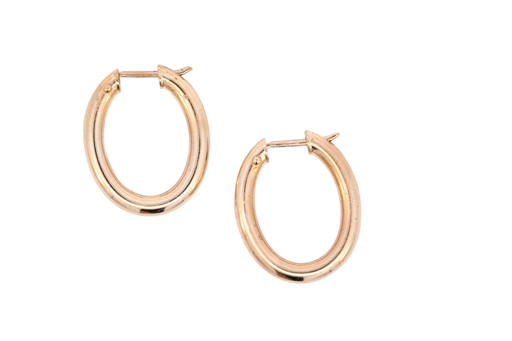 9ct Yellow Gold Oval Rounded Hoops (SH24-051)