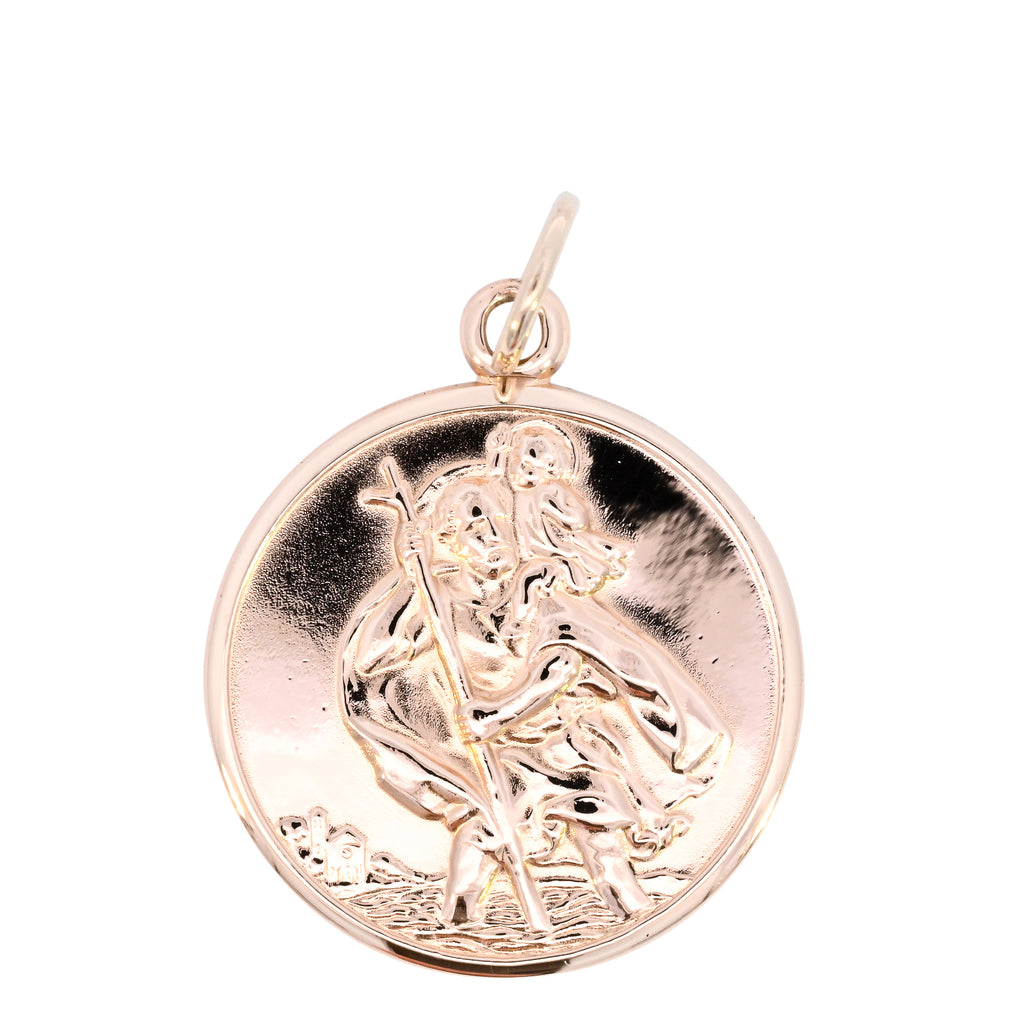 9ct Yellow Gold Round St. Christopher Pendant (SH24-069)