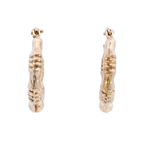 9ct Yellow Gold 20mm Bamboo Hoops (SH24-090)
