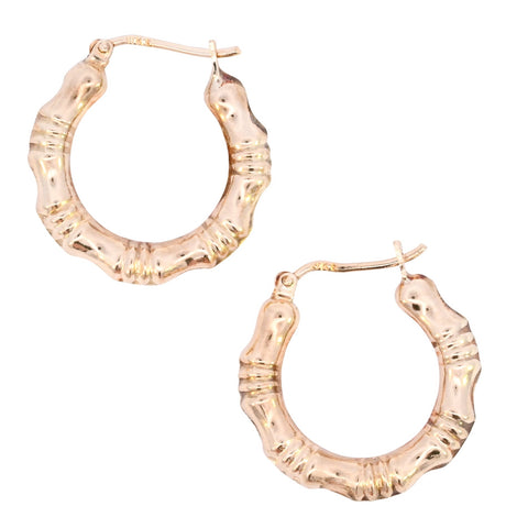 9ct Yellow Gold 20mm Bamboo Hoops