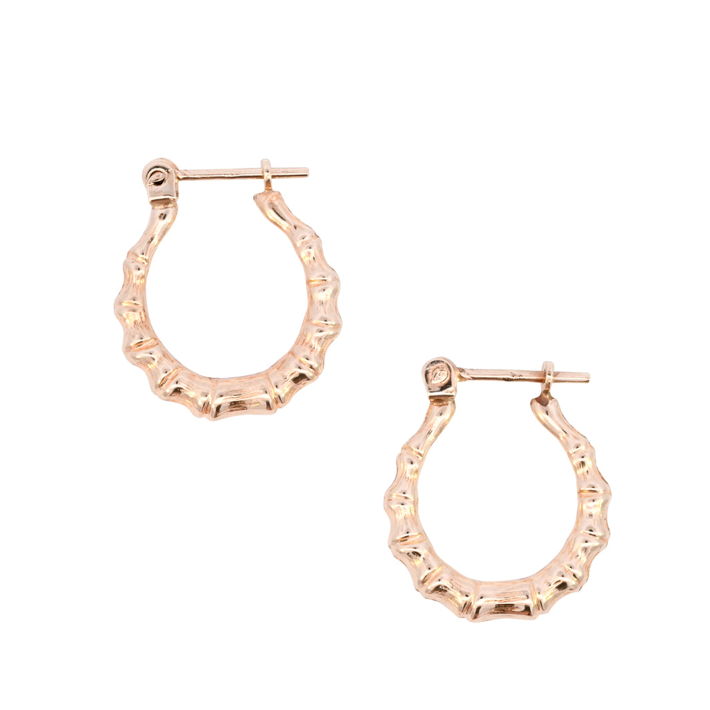 9ct Yellow Gold 15mm Bamboo Hoops (SH24-092)