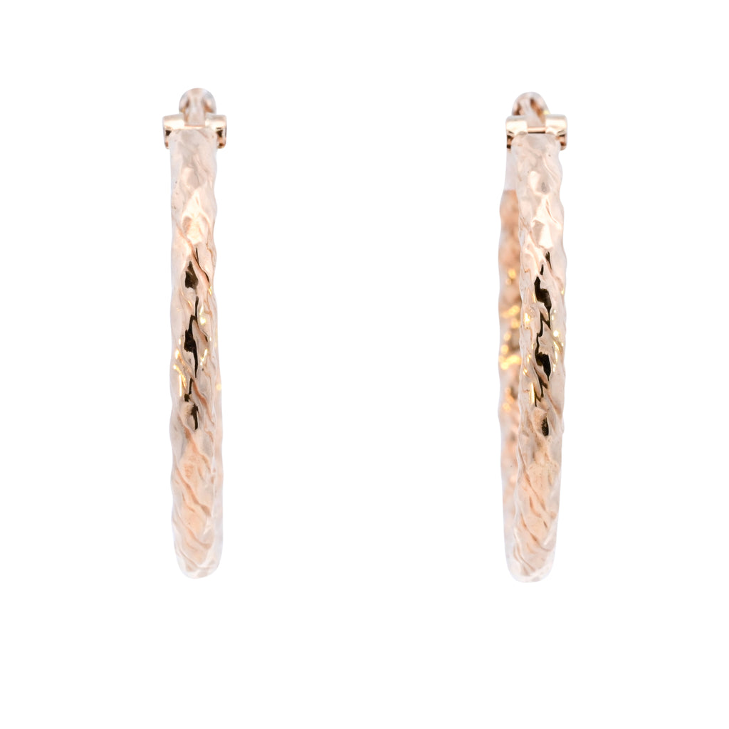 9ct Yellow Gold 25mm Twisted Hoops (SH24-097)