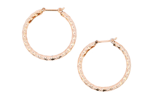 9ct Yellow Gold 25mm Twisted Hoops