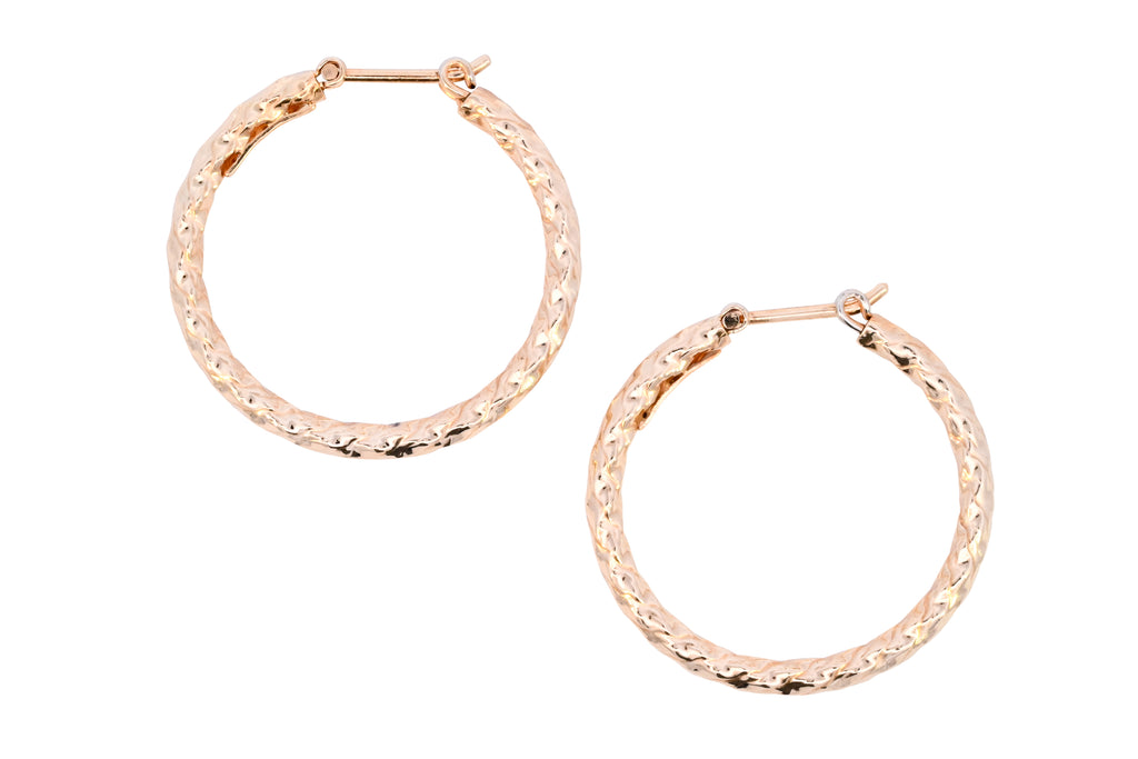 9ct Yellow Gold 25mm Twisted Hoops (SH24-097)