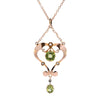 Antique 15ct Gold Peridot & Seed Pearl Necklace