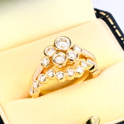 18ct Yellow Gold 0.87ct Diamond Pop Ring