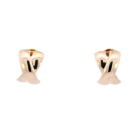 9ct Yellow Gold Crossover Clip-on Earrings