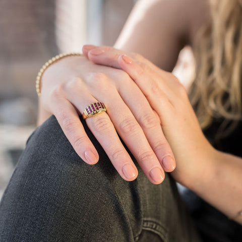 18ct Yellow Gold Ruby & Diamond Ring