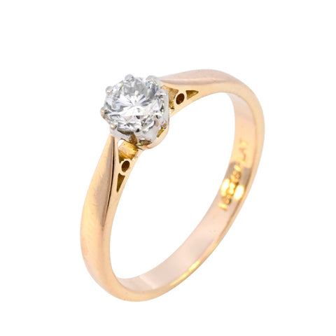 18ct Yellow Gold 0.40ct Diamond Solitaire Ring