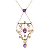 Antique 9ct Gold Amethyst & Pearl Necklace