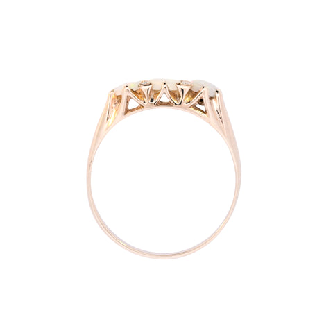 9ct Yellow Gold Opal & Diamond Ring (SH24-219)