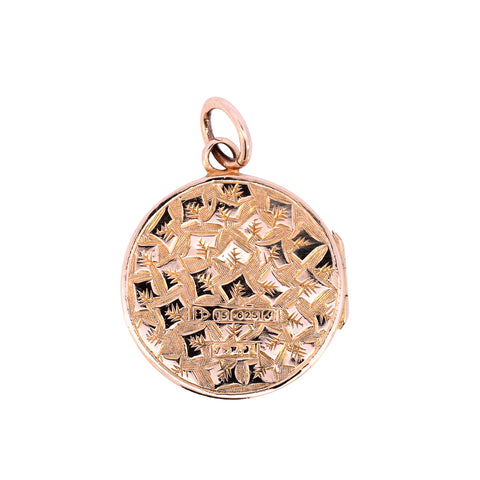 Antique 15ct Gold Chester 1909 Round 20mm Locket (SH24-220)