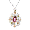 Antique Platinum & Gold Multi Stone Necklace