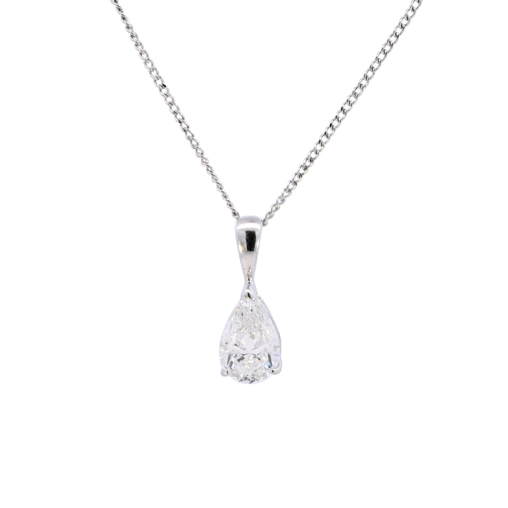 9ct White Gold Cubic Zirconia Necklace (SH24-232)