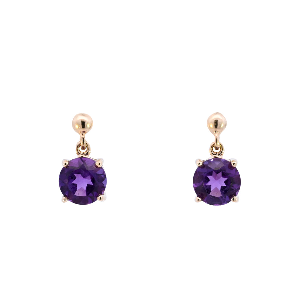 9ct Yellow Gold 6mm Amethyst Studs (SH24-234)