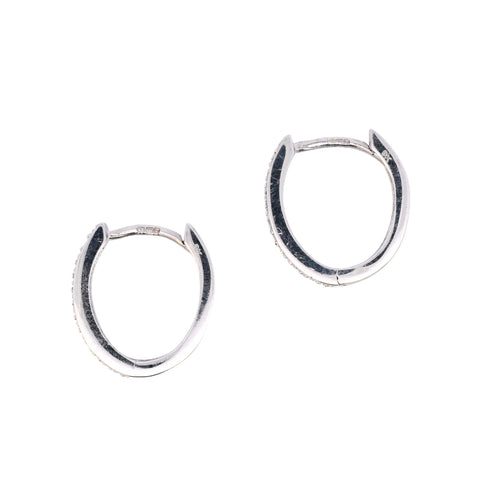 9ct White Gold Cubic Zirconia Hoops