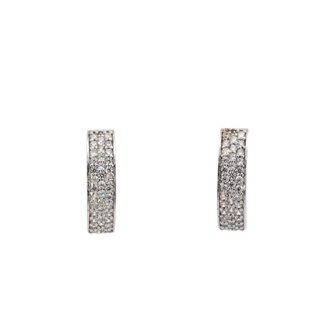 9ct White Gold Cubic Zirconia Hoops