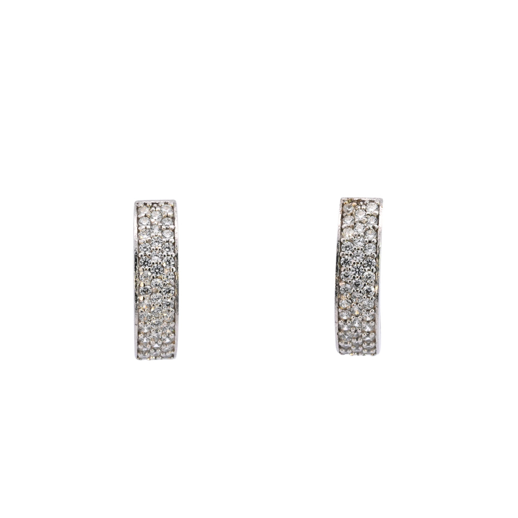 9ct White Gold Cubic Zirconia Hoops (SH24-241)