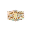 9ct Yellow Gold Opal & Diamond Trio of Rings