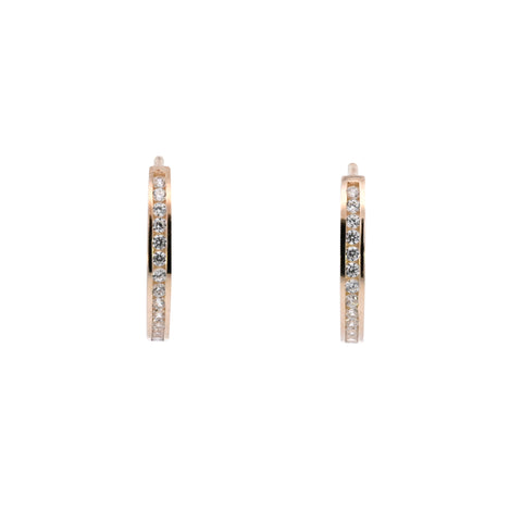 9ct Yellow Gold Cubic Zirconia Hoops