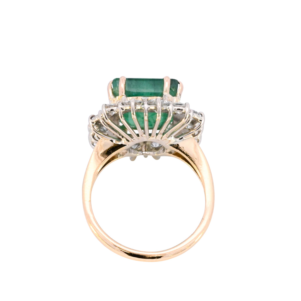 18ct Yellow Gold 5.77ct Emerald & Diamond Ring (SH24-251)