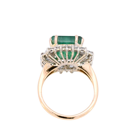 18ct Yellow Gold 5.77ct Emerald & Diamond Ring