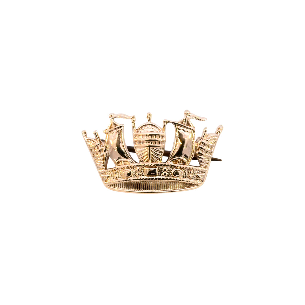 Antique 9ct Gold Royal Naval Crown Brooch (SH24-256)