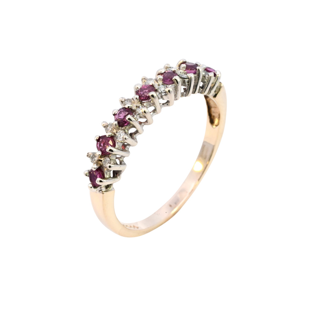 9ct Yellow Gold Ruby & Diamond Half Eternity (SH24-258)