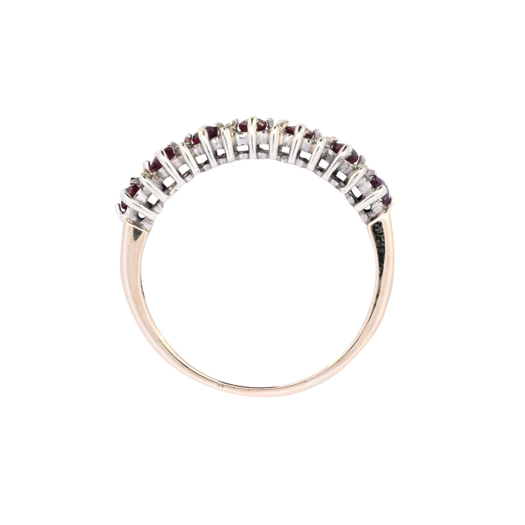 9ct Yellow Gold Ruby & Diamond Half Eternity (SH24-258)