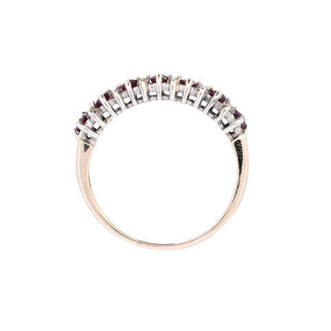 9ct Yellow Gold Ruby & Diamond Half Eternity (SH24-258)